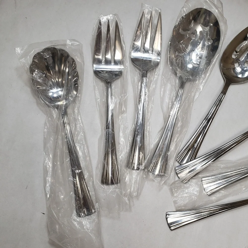 Reed And Barton Stainless Steel Flatware Serving Utensils Salad Large Spoons